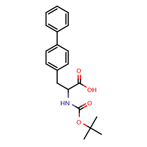 Chemical structure of 2-(Boc-amino)-3-(biphenyl-4-yl)propanoic acid , CAS 119273-61-9, AChemBlock O28079