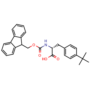 Chemical structure of Fmoc-4-tert-butyl-D-phenylalanine , CAS 252049-14-2, AChemBlock O28091