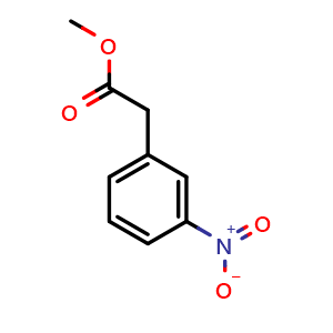 Chemical structure of Methyl 3-nitrophenylacetate , CAS 10268-12-9, AChemBlock O28092