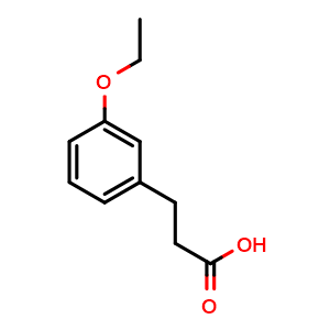 Chemical structure of 3-Ethoxy-benzenepropanoic acid , CAS 28945-89-3, AChemBlock O28099