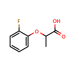 Chemical structure of 2-(2-Fluoro-phenoxy)-propionic acid , CAS 17088-71-0, AChemBlock O28105