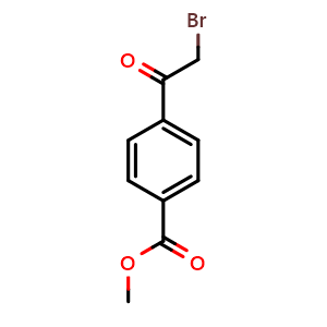 Chemical structure of 4-(2-Bromo-acetyl)-benzoic acid methyl ester , CAS 56893-25-5, AChemBlock O28107