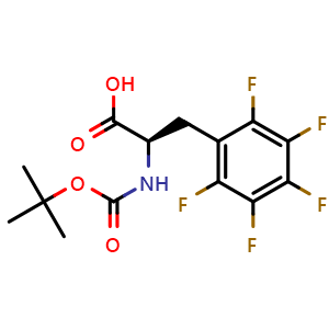 Chemical structure of Boc-3-(Pentafluorophenyl)-D-alanine , CAS 136207-26-6, AChemBlock O28111