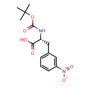 Chemical structure of Boc-3-Nitro-D-phenylalanine , CAS 158741-21-0, AChemBlock O28122