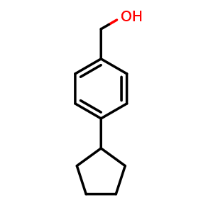Chemical structure of 4-Cyclopentyl-benzenemethanol , CAS 171623-29-3, AChemBlock O28125