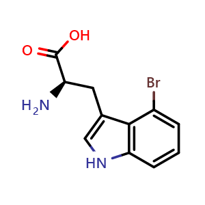 Chemical structure of 4-Bromo-D-tryptophan , CAS 219943-61-0, AChemBlock O28133