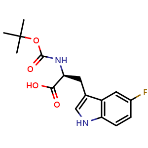 Chemical structure of Boc-5-Fluoro-L-tryptophan , CAS 53478-53-8, AChemBlock O28148