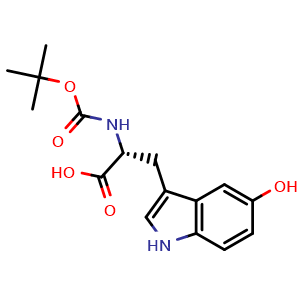 Chemical structure of Boc-5-hydroxy-D-tryptophan , CAS 102838-87-9, AChemBlock O28149