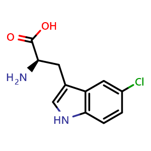 Chemical structure of 5-Chloro-D-tryptophan , CAS 55325-48-9, AChemBlock O28165
