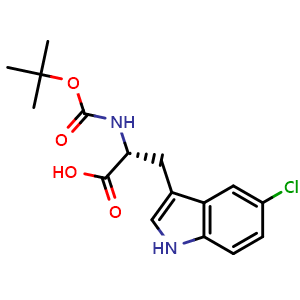 Chemical structure of Boc-5-Chloro-D-tryptophan , CAS 114903-31-0, AChemBlock O28167