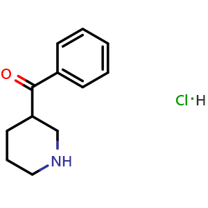 Chemical structure of Phenyl-3-piperidinylmethanone hydrochloride , CAS 5562-52-7, AChemBlock O28172
