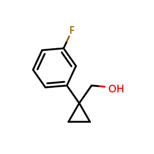 Chemical structure of 1-(3-Fluorophenyl)cyclopropanemethanol , CAS 886366-36-5, AChemBlock O28180