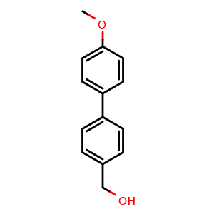 Chemical structure of 4'-Methoxy-[1,1'-biphenyl]-4-methanol , CAS 20854-60-8, AChemBlock O28190