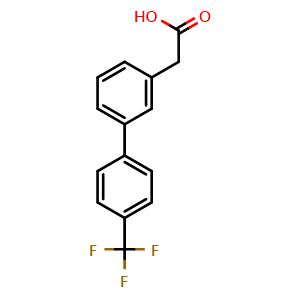 Chemical structure of 4'-(Trifluoromethyl)-biphenyl-3-acetic acid , CAS 869586-30-1, AChemBlock O28194