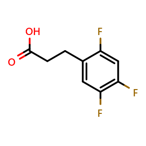 Chemical structure of 2,4,5-Trifluoro-benzenepropanoic acid , CAS 651047-33-5, AChemBlock O28195