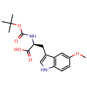Chemical structure of N-Boc-5-methoxy-L-tryptophan , CAS 114903-30-9, AChemBlock O28201