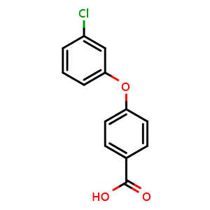 Chemical structure of 4-(3-Chlorophenoxy)-benzoic acid , CAS 1145-58-0, AChemBlock O28206