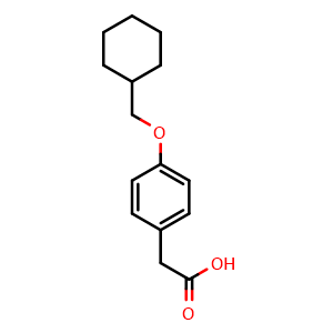 Chemical structure of 4-(Cyclohexylmethoxy)-benzeneacetic acid , CAS 75221-40-8, AChemBlock O28207