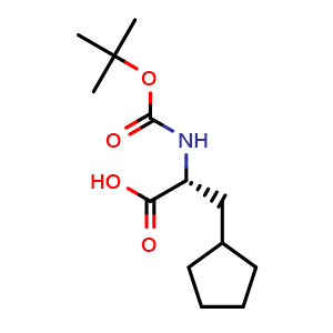 Chemical structure of Boc-(R)-3-Cyclopentylalanine , CAS 219819-74-6, AChemBlock O28212
