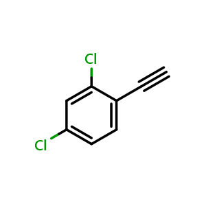 Chemical structure of 2,4-Dichlorophenylacetylene , CAS 75717-77-0, AChemBlock O28218