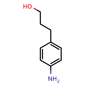 Chemical structure of 4-Amino-benzenepropanol , CAS 14572-92-0, AChemBlock O28226