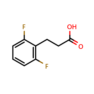 Chemical structure of 2,6-Difluoro-benzenepropanoic acid , CAS 167683-63-8, AChemBlock O28239