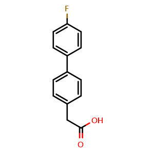 Chemical structure of 4'-Fluoro-biphenyl-4-acetic acid , CAS 6908-38-9, AChemBlock O28242