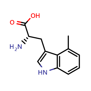 Chemical structure of 4-Methyl-L-tryptophan , CAS 33468-33-6, AChemBlock O28245