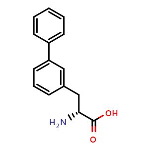 Chemical structure of (R)-2-Amino-3-biphenyl-3-yl-propionic acid , CAS 164172-95-6, AChemBlock O28261