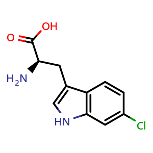 Chemical structure of 6-Chloro-D-tryptophan , CAS 56632-86-1, AChemBlock O28281
