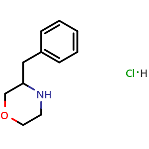 Chemical structure of 3-Benzylmorpholine hydrochloride , CAS 1172897-29-8, AChemBlock O28285