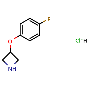 Chemical structure of 3-(4-Fluorophenoxy)azetidine hydrochloride , CAS 63843-78-7, AChemBlock O28293