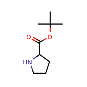Chemical structure of tert-Butyl pyrrolidine-2-carboxylate , CAS 113131-45-6, AChemBlock O28308