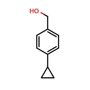 Chemical structure of 4-Cyclopropyl-benzenemethanol , CAS 454678-87-6, AChemBlock O28315