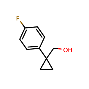 Chemical structure of 1-(4-Fluorophenyl)cyclopropylmethanol , CAS 198976-40-8, AChemBlock O28322