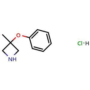 Chemical structure of 3-Methyl-3-phenoxyazetidine hydrochloride , CAS 2091782-86-2, AChemBlock O28324