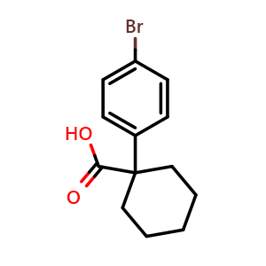 Chemical structure of 1-(4-Bromophenyl)cyclohexanecarboxylic acid , CAS 732308-80-4, AChemBlock O28329