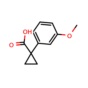 Chemical structure of 1-(3-Methoxyphenyl)cyclopropanecarboxylic acid , CAS 74205-29-1, AChemBlock O28336