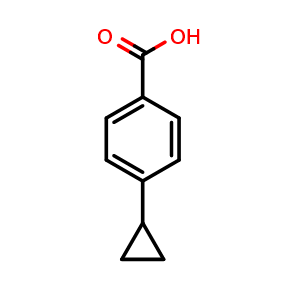 Chemical structure of 4-Cyclopropyl-benzoic acid , CAS 1798-82-9, AChemBlock O28338