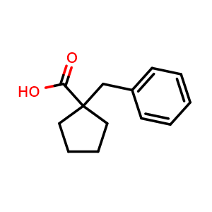 Chemical structure of 1-Benzyl-cyclopentanecarboxylic acid , CAS 220875-85-4, AChemBlock O28339