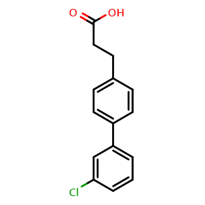 Chemical structure of 3'-Chloro-biphenyl-4-propanoic acid , CAS 893641-22-0, AChemBlock O28351
