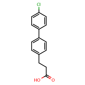 Chemical structure of 4'-Chloro-biphenyl-4-propanoic acid , CAS 893641-18-4, AChemBlock O28353