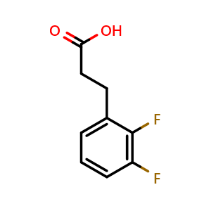 Chemical structure of 2,3-Difluoro-benzenepropanoic acid , CAS 412961-26-3, AChemBlock O28357