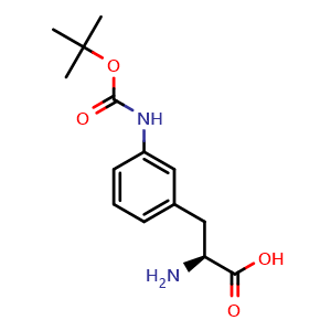 Chemical structure of 3-(Boc-amino)-L-phenylalanine , CAS 273221-83-3, AChemBlock O28358