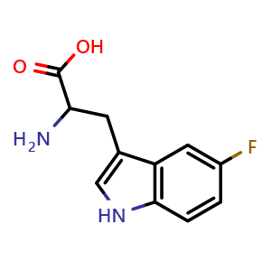 Chemical structure of 5-Fluoro-DL-tryptophan , CAS 154-08-5, AChemBlock O28363