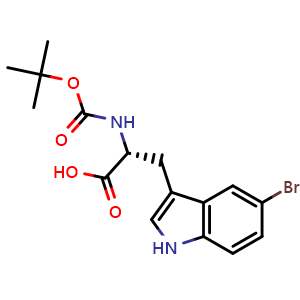 Chemical structure of Boc-5-Bromo-D-tryptophan , CAS 114873-17-5, AChemBlock O28372