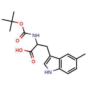 Chemical structure of N-Boc-5-methyl-DL-tryptophan , CAS 142847-21-0, AChemBlock O28373
