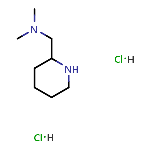 Chemical structure of 2-(Dimethylaminomethyl)piperidine dihydrochloride , CAS 1185304-33-9, AChemBlock O28384