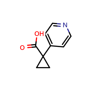 Chemical structure of 1-(4-Pyridinyl)-cyclopropanecarboxylic acid , CAS 920297-29-6, AChemBlock O28386