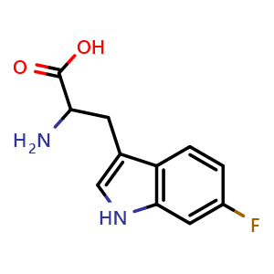 Chemical structure of 6-Fluoro-DL-tryptophan , CAS 7730-20-3, AChemBlock O28392